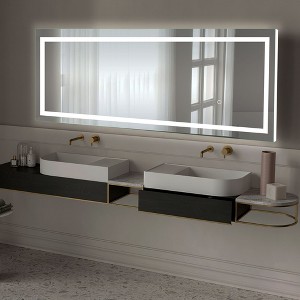 PexFix 16 in. W x 63 in. H Modern Full Length Rectangular Frameless Mirror With Rounded Corner in White - 1 of 4