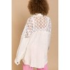 Women's Oversized Lace Accent Button Down Shirt - POL - 4 of 4