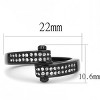 Slickblue Women's Stainless Steel Ring, Black IP Finish, Clear Crystal Stones, Fashion Band, Sizes 5-10 - 2 of 4