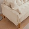 70 inch velvet sofa luxury modern upholstered 3 seater sofa with 2 pillows - 3 of 4