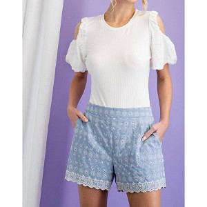 Women's Eyelet Shorts - entro - 1 of 4