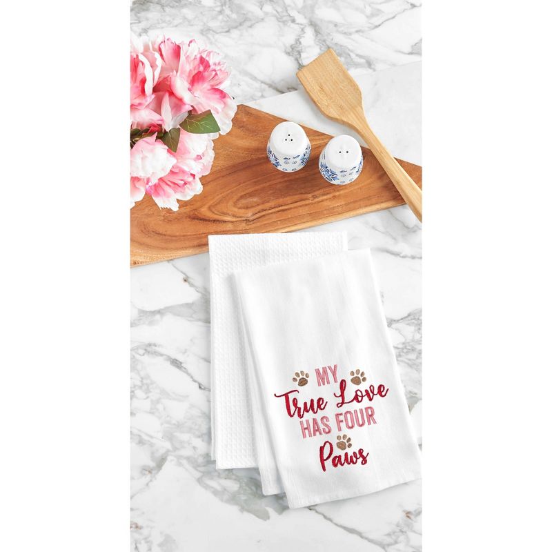 C&F Home True Love Has Four Paws Valentine's Day Kitchen Towel Dishtowel Clean-Up Decor Machine Washable Decoration Pet Love Gift Animals Fur baby, 2 of 6