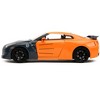 2009 Nissan GT-R (R35) Orange & Dark Gray w/Yellow & Graphics & Figure Naruto Shippuden 2009-2017 1/24 Diecast Model Car by Jada - 3 of 4