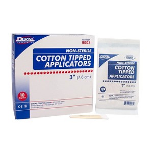 Dukal 9003 Cotton Tipped Applicators 3 in. Non-Sterile (Pack of 100) (Box of 10) - 1 of 4
