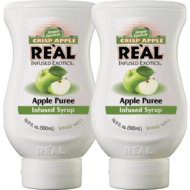 Reàl Infused Exotics Simply Squeeze 2 Pack Apple Puree Infused Syrup 16.9oz Bottle for Mixologists, Chefs, Cooks, 1 of 2