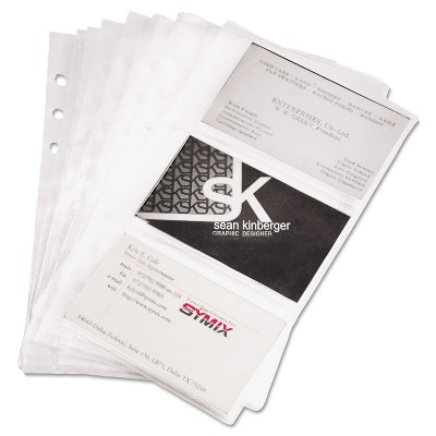Samsill Refill Sheets for 4 1/4 x 7 1/4 Business Card Binders 60 Card Capacity 10/Pack 81079