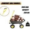 JANSNO Foldable Garden Dump Cart with Steel Frame & 10-Inch Pneumatic Wheels, Heavy-Duty Wheelbarrow for Lawn & Outdoor - 3 of 4