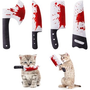 Potaroma 4Pcs Cat Toys, Horror Knife-Shaped Kitten Catnip Crinkly Sound Toys - 1 of 3