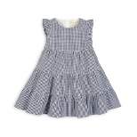 Hope & Henry Girls' Organic Cotton Flutter Sleeve Short Tiered Dress, Infant