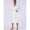 Lars Amadeus Men's Solid Satin Robe Long Sleeve Sleepwear Pajama Bathrobe - 2 of 4