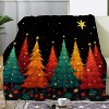 Lomsoe Christmas Tree & Stars Flannel Blanket - All Seasons Soft and Warm Throw Blanket for Napping, Camping, Travel, Office - 2 of 4