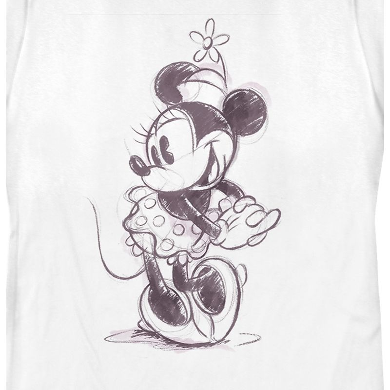Women's Mickey & Friends Minnie Mouse Vintage Sketch T-Shirt, 2 of 5
