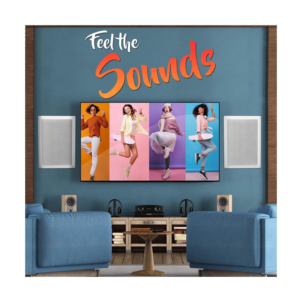 Pyle In-Wall Dual 6.5'' Speakers for Home Theater with Enclosed Design, White Finish, Easy Installation - thumbnail 6