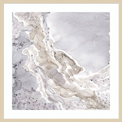Beige and Gray Mineral Abstract Framed Wall Art Print