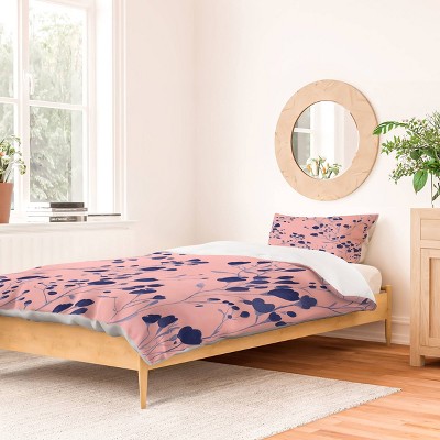Deny Designs Emanuela Carratoni Natural Haze Duvet and Sham Set Pink/Blue