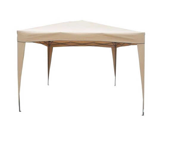 LB International 10' x 10' Pop-Up Outdoor Garden Canopy Gazebo - Beige