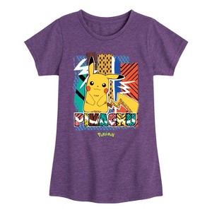 Girls' - Pokémon - Pikachu Summer Pattern Fitted Short Sleeve Graphic T-Shirt - 1 of 4