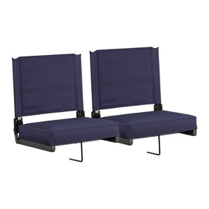 Emma and Oliver Set of 2 500 lb. Rated Lightweight Stadium Chair with Ultra-Padded Seat - 1 of 4