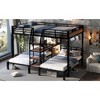 ORRD Queen over Twin Triple Bunk Bed with Storage Stairs, 3-Person Metal Bunk Bed with Built-in Desk & Shelves for Space Saving - 3 of 4