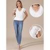 INSPIRE CHIC Women's Lace Hollow-Out Summer Causal Cap Sleeve V Neck Blouses - 2 of 4