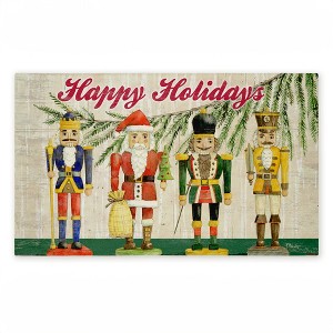 Stupell Industries Classic Nutcrackers Happy Holidays Printed Outdoor Door Mat, design by Paul Brent, 18"x30" - 1 of 4