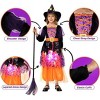Witch Costume Halloween for Girls Toddler,Light Up Witch Costume Sparkle Witch Dress for Kids Fairy Tale Dress-Up Party - 2 of 4