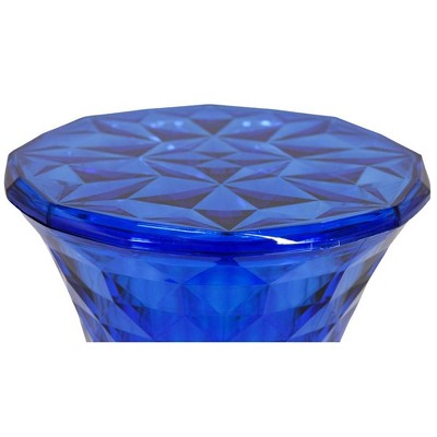 Transparent Blue Diamond-Shaped Modern Side Table
