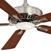 52" Minka Aire Modern Indoor Ceiling Fan with Dimmable LED Light Remote Control Brushed Nickel Walnut Wood for Living Room Kitchen - 3 of 4