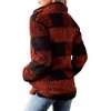 Haute Edition Women's 1/4 Zip Buffalo Plaid Faux Shearling Sweatshirt - 2 of 2