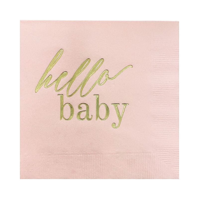 Paper Frenzy Hello Baby Cocktail Beverage Napkins - Boy Girl or Gender Neutral - 25 pack, 1 of 2