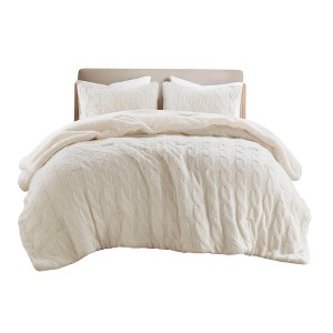 Aimee Waffle Knit  Comforter Set - 1 of 4