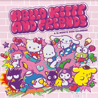 Trends International Hello Kitty and Friends Wall Calendar: 2025 Monthly, 12x12 Inches, Multicolored, Saddle Stitch Binding