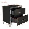 LIVAREEmlen Elegant High Gloss Nightstand with Metal Handle,Mirrored Bedside Table with 2 Drawers for Bedroom,Living Room - 3 of 4