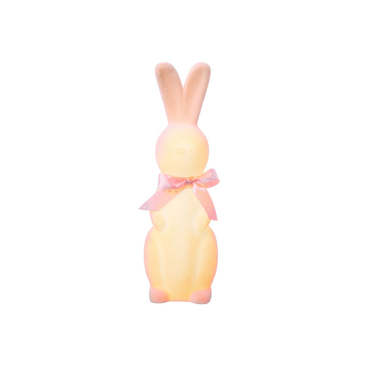 The Lakeside Collection Easter Flocked Lighted Bunny Tabletop Décor - Green, Pink, Or Lavender -