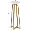 Kate and Laurel Zia Round Metal Drink Table, 9x9x23, Marble and Gold - 2 of 4