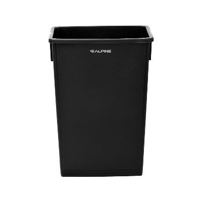 Black 23-Gallon Plastic Commercial Trash Can with Dolly