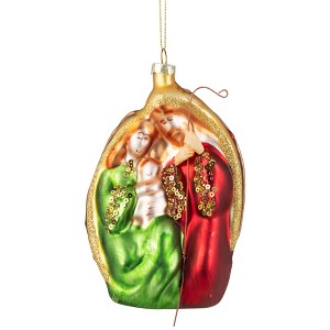 Northlight Holy Family Glass Nativity Christmas Ornament - 6" - 1 of 4