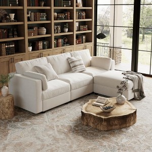 Modular Sectional Sofa, L-Shaped Convertible Sectional Couches with Ottoman, Oversized Modular Couch for Living Room - 1 of 4
