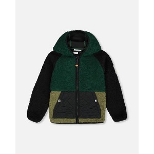 Deux par Deux Boy Faux Shearling Mid-Season Colorblock Jacket - 1 of 4