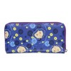 Coraline Womens Buttons and Needles Faux Leather Full Zip Around Wallet Blue - 4 of 4