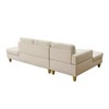 DOMETOUR 2-Piece Modern Beige Lint Couch L-Shaped Sectional Sofa for Living Room - 4 of 4