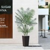 DR.Planzen UV Resistant 6-7FT Artificial Palm Tree with White Tall Planter, Big Pre Potted Fake Palm Plants for Indoor Outdoor Office House Decor - 2 of 4