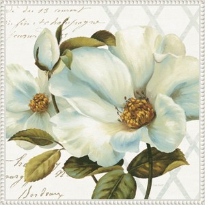 Amanti Art White Floral Bliss II by Lisa Audit Framed Canvas Wall Art - 1 of 4