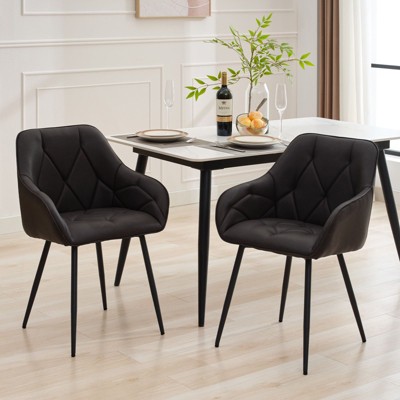 Hyleory Vintage Leather Dining Chairs Set of 2, Swivel Counter Stools for Kitchen Island, 360° Rotating Bar Height Chairs with Padded Seat