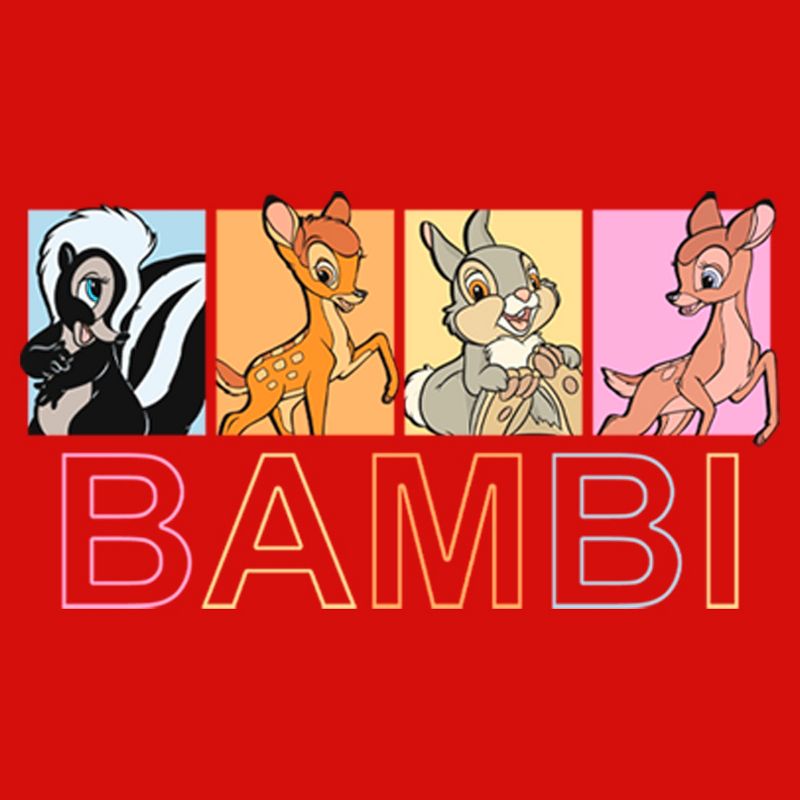 Girl's Bambi Faline, Thumper & Flower Character Boxes T-Shirt, 2 of 6