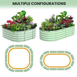 Outdoor Planter Raised Boxes for Vegetables,Flowers，2 Pcs Oval Raised Garden Bed,Galvanized Raised Beds,Open-Ended Base Metal Raised Planter Beds - 1 of 4