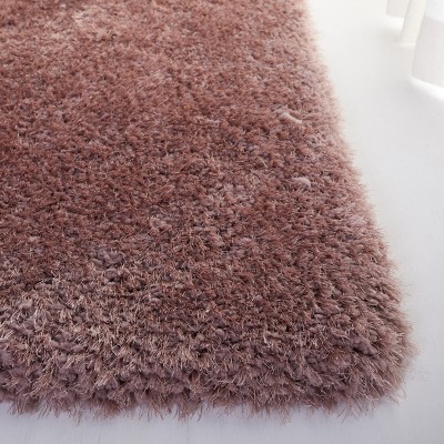 Elegant Taupe Shag 8' x 10' Hand-Tufted Synthetic Area Rug