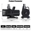 Coucheta Large Fountain Submersible Water Pump, 170W 180° Pond Pump Ajustable Outlet Ultra Quiet Aquarium, for Fish Tank, Aquarium, Hydroponic - 4 of 4