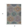 HomeRoots 3' X 5' Blue Copper And Gold Floral Washable Indoor Outdoor Area Rug - 3 of 4