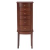 Francesca Traditional Wood 6 Lined Drawer Jewelry Armoire Merlot Brown - Powell - 4 of 4